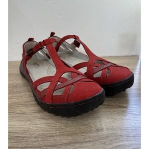 Jambu Red Leather Strappy Charley Sandals Mary Jane Style Women's Size 8.5M Shoe